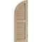 Ekena Millwork Hand Hewn 2 Equal Louver w/Quarter Round Arch Top Faux Wood Shutters, 18W x 76H 58 Low Side, PR SHULVQ18X76HHPR - alternate 2